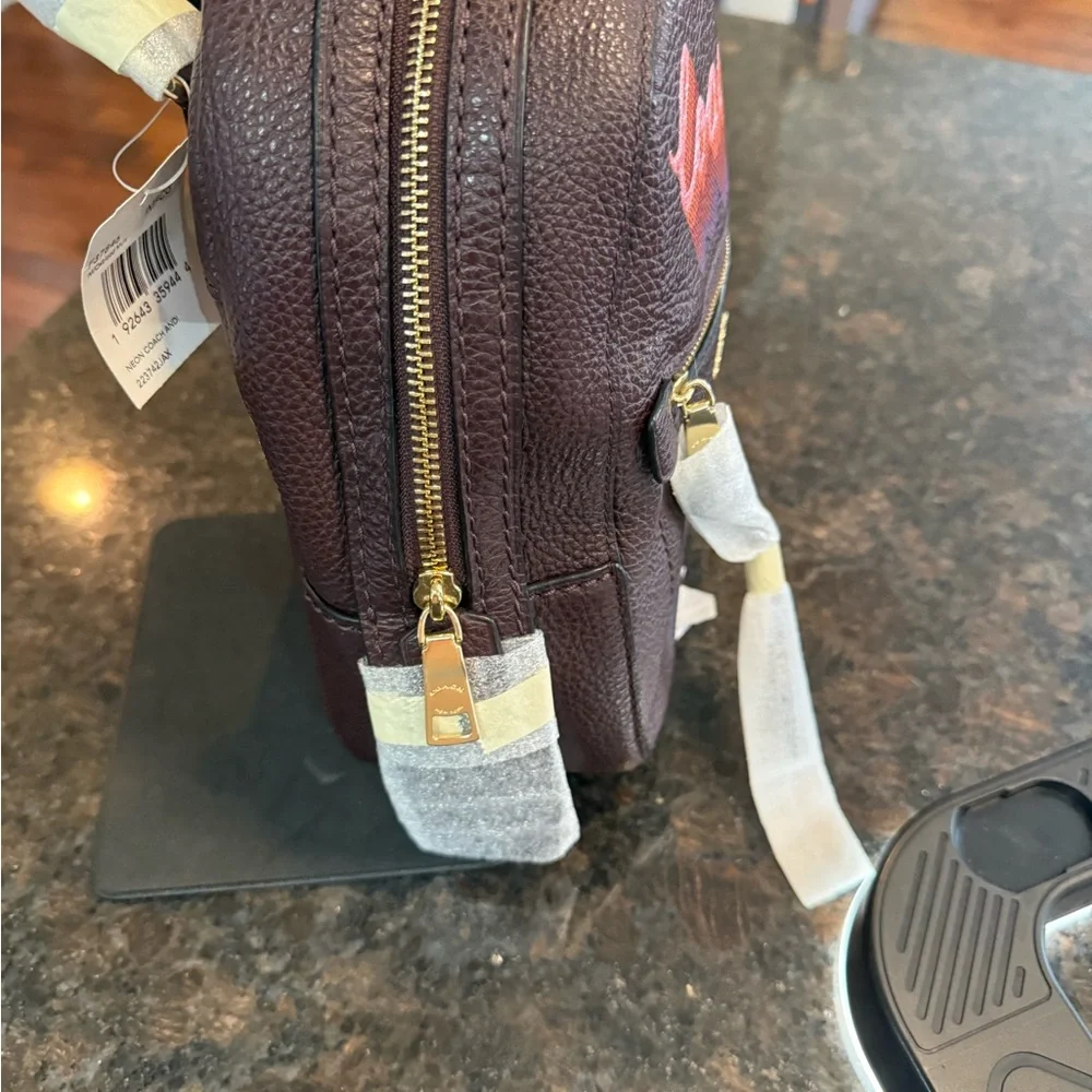 Coach Women's Neon Andi Mini Backpack with Multicolor Logo